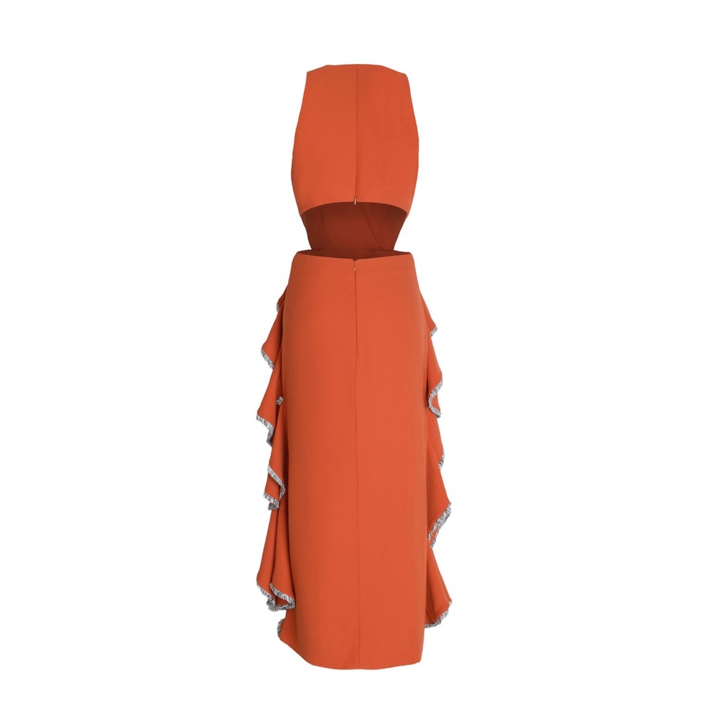 CASCADING CUTOUT MIDI DRESS - Picture 3 of 5
